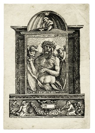 Hans Leonhard Schäufelein, Cristo uomo dei dolori. 1515. Xilografia. mm...