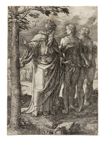 Lucas Van Leyden, La prima proibizione. 1529. Bulino. mm 164x116. Bartsch,...
