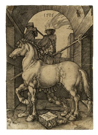 Jan Wierix, Il piccolo cavallo. 1565. Bulino. mm 148x105. Hollstein, 2211....