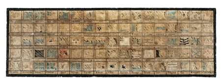 Anonimo del XVIII secolo, Tabellone da gioco (?) con bandiere di paesi e...