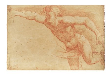 Scuola romana della seconda metà del XVII secolo, Studio di figura virile in...