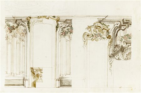 Anonimo del XVII secolo, Progetto per monumento funebre. 1680. Penna e...