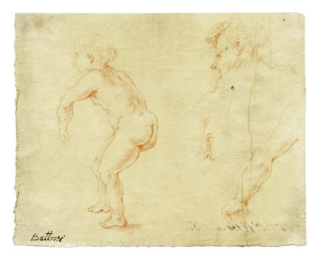 Pompeo Girolamo Batoni, Studio per angioletto. 1758. Matita rossa su carta...