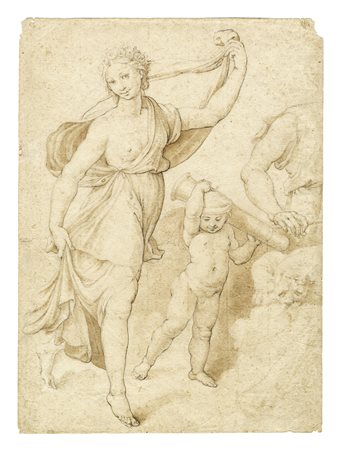 Raffaello Sanzio [cerchia di], Venere che danza e putto (Banchetto nuziale di...