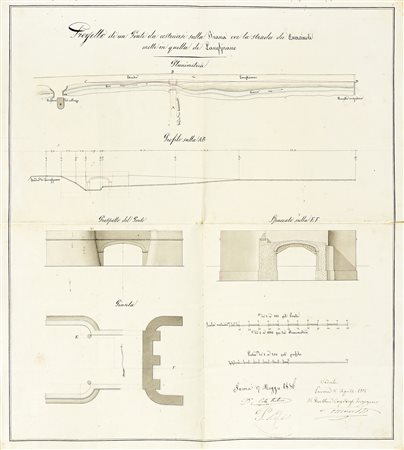 Progetto di un Ponte da costruirsi sulla Riana ove la strada dei Querciuoli...