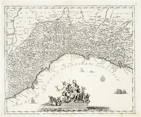 Guillaume De L'Isle, Carta geografica del Governo della Liguria o sia dello...