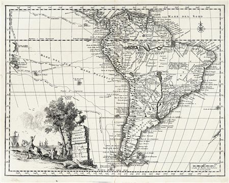 Guillaume De L'Isle, Carta geografica della America meridionale / Carta...