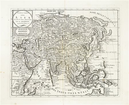 Guillaume De L'Isle, Nuova Carta dell'Asia / Carta Nuova dell'Europa. 1740....