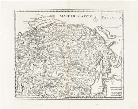 Guillaume De L'Isle, Mare di ghiaccio Tartaria / Moscovia o Russia. 1740....