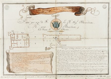 Nicola Del Carretto , Pianta del Palazzo, e Stallone della R: C: A: posti in...
