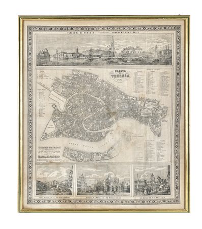 Wilhelm Seiffert [da], Pianta di Venezia 1857. 1857. Litografia su tela. mm...