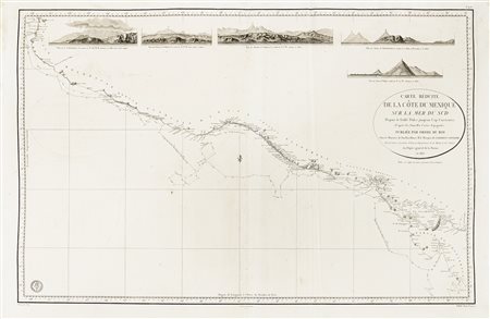 Carte Réduite de la Côte du Mexique sur la Mer du Sud Depuis le Golfe Dulce...