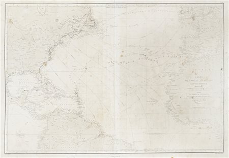 Pierre Daussy, Carte de l'Océan Atlantique Septentrional Dressée en 1852 par...