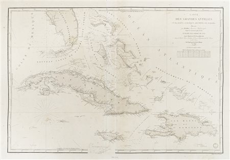 François-Antoine-Edouard Keller, Carte des Grandes Antilles (Cuba, Haïti,...