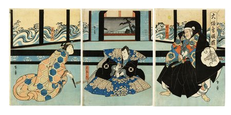 Isshusai Kunikazu, Gli attori Arashi Rikan III nel ruolo di Hanazono (a...