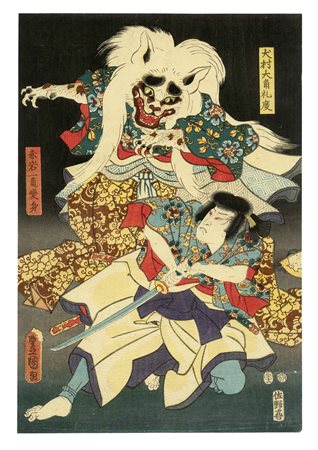 Utagawa Kunisada I (Toyokuni III), Kataoka Gado nel ruolo di Inumura Daikaku...
