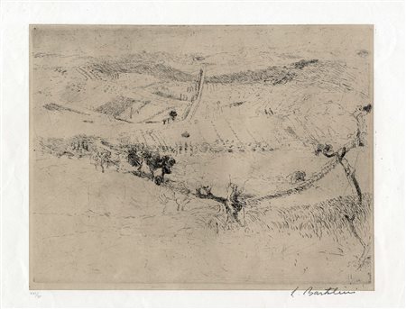 Luigi Bartolini, La strada d'Ancona. 1931. Acquaforte. mm 252x324. Foglio: mm...