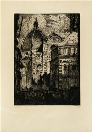 Francesco Chiappelli, Lotto composto di 2 incisioni. 1947. 1) Fiesole....