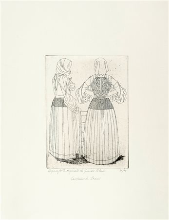 Guido Colucci, Costume di Orani. 2007. Acquaforte. mm 248x184. Foglio: mm...