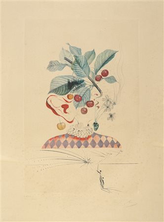 Salvador Dalì, Cérises Pierrot, dalla cartella Les Fruits. 1969. Acquaforte,...