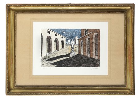 Giorgio De Chirico, Solitudine dell'uomo politico. 1966. Litografia a 6...
