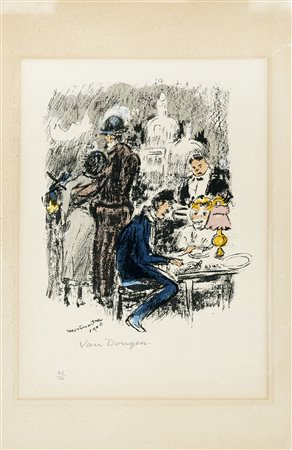 Kees Dongen (van), Montmartre 1900. 1965. Litografia a colori. mm 270x220....
