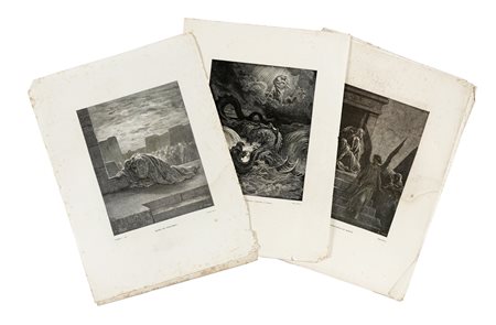 Gustave Doré, Lotto composto di 177 incisioni da La Bibbia. 1873. Corposa...
