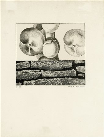 Max Ernst, Fruits défendus. 1968. Litografia. mm 145x163. Foglio: mm 334x258....