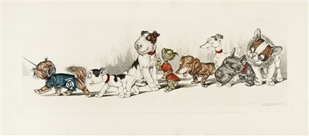 Arthur Boris Klein, Lotto di 2 incisioni dalla serie Dirty dogs of Paris....