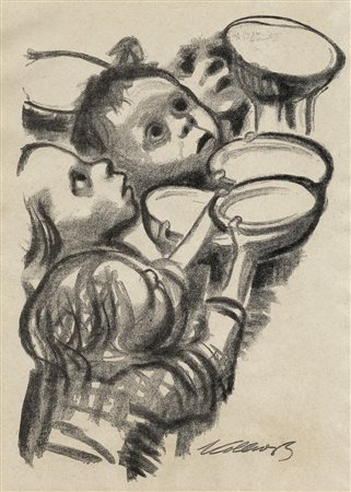 Käthe Kollwitz, I bambini tedeschi muoiono di fame. post 1924. Litografia. mm...