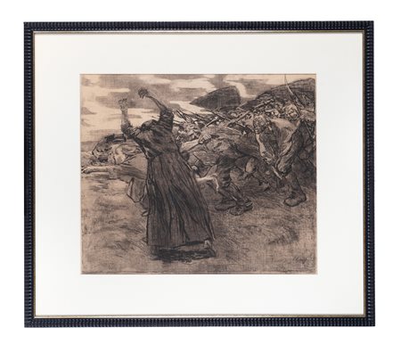 Käthe Kollwitz, Losbruch. Blatt 5 aus dem Zyklus Bauernkrieg. 1921....