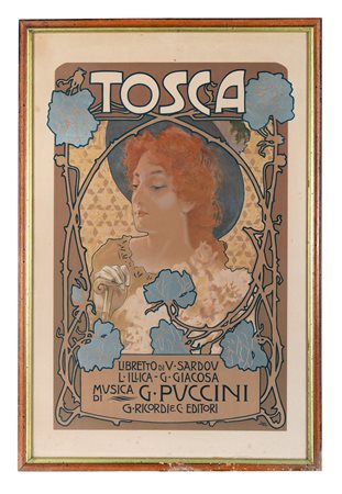 Leopoldo Metlicovitz, Tosca. 1899. Manifesto litografico con nobilitazioni...