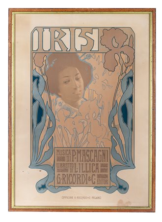 Leopoldo Metlicovitz, Iris. 1899. Manifesto litografico con nobilitazioni in...