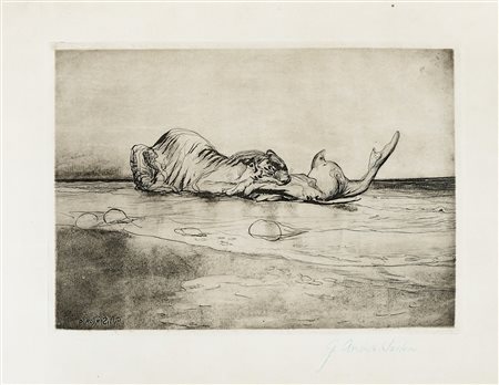 Giulio Aristide Sartorio, Mostri dissimili. 1900. Photogravure. mm 275x384....