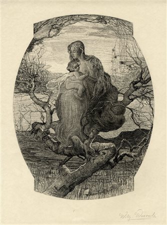 Giovanni Segantini [da], Der engel des lebens (L'angelo della vita). 1899....