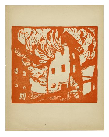 Giorgio Wenter Marini, Lotto composto di 2 incisioni. 1925. 1) L'incendio....