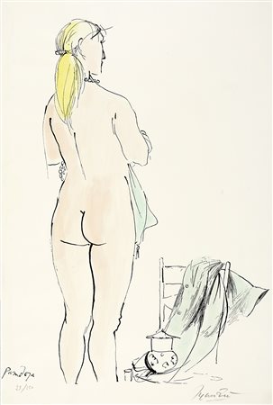 Autori vari, Lotto composto di 4 incisioni. 1900. 1) Manzù G., Pandora....