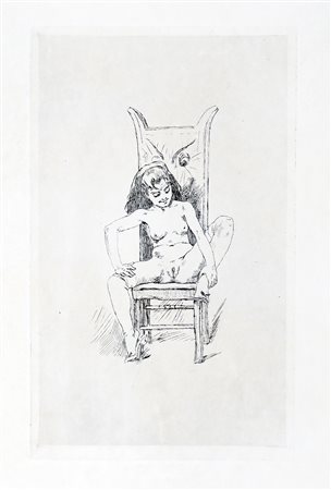 Félicien Rops, Lotto composto di 4 incisioni a tema erotico. 1800. 1) Juillet...
