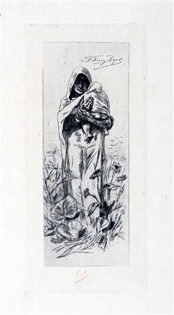 Félicien Rops, Lotto composto di 3 incisioni. 1879. 1) Dans la pusta I (Nella...