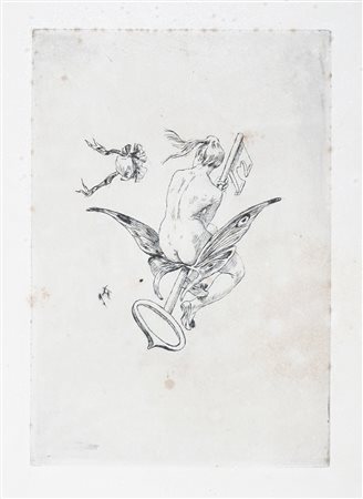 Félicien Rops, Lotto composto di 4 incisioni. 1800. 1) La peinture erotique....