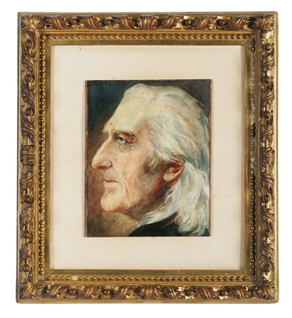 Anonimo del XIX secolo, Ritratto di Franz Liszt. 1850. Olio su tavoletta. cm...