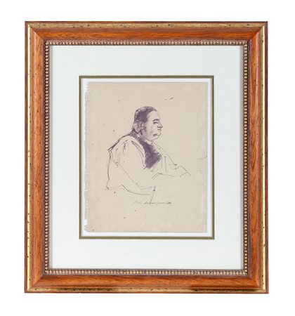 Pietro Annigoni, L'oste di Los Caracoles a Barcellona (?). 1900. Pennarellino...