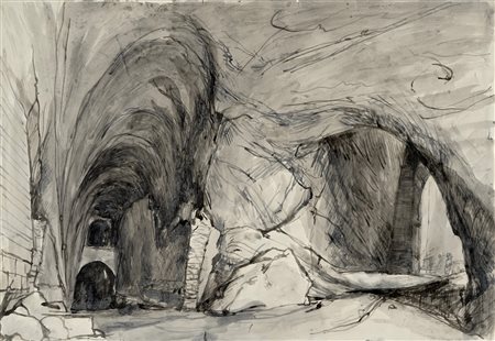 Lino Bianchi Barriviera, Lotto composto di 2 disegni. 1955. 1) Cuma. 1955....