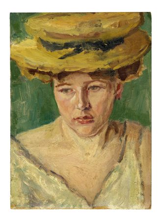 Pierre Bonnard [scuola di], Ritratto femminile. 1900. Olio su tavoletta. cm...