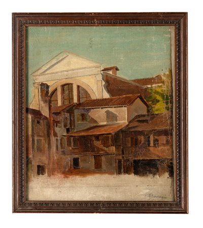 Odoardo Borrani, Bozzetto de Lo Squero di San Trovaso. 1800. Olio su tela. cm...