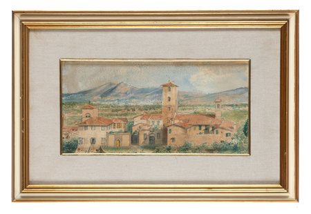 Odoardo Borrani, Soffiano. 1900. Matita e acquerelli su carta. mm 170x388....