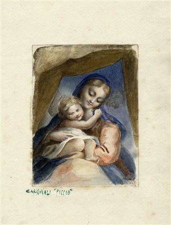 Giovanni Carnovali (il Piccio), Maternità. 1843. Acquerelli su carta. mm...