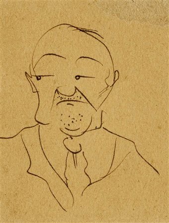 Boris Chaliapin, Caricatura di Trilussa. 1940. China su cartoncino. mm 83x65....
