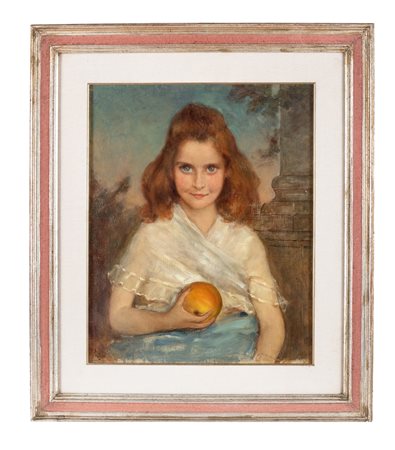 Mario De Maria, Venerina. 1900. Olio su tela. cm 56x45,5. Monogrammato in...