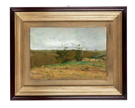 Lorenzo Delleani, Valcava, Fubine. 1895. Olio su tavola. cm 32,7x44. Datato...